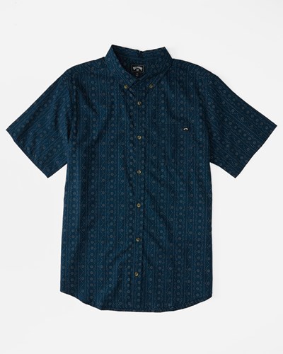 Billabong (2-7) Sundays Mini Organic Short Sleeve Shirt Dark Navy | TGMYC9150