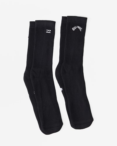 Billabong 2-Pack Core Crew Socks Black | UTVQN0634