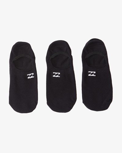 Billabong 3-Pack Core No-Show Socks Black | ZFQSV3698