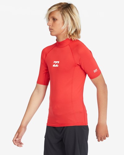 Billabong 8-16 All Day Wave Performance Fit Rash Vest Red | ZDHLP6792