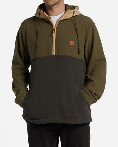 Billabong A/Div Boundary Hooded Half-Zip Pullover Military | CIBFY0492