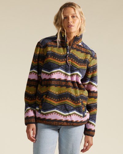 Billabong A/Div Boundary Mock 3 Half-Zip Pullover Sweatshirt Black Multi | MYRQJ0812