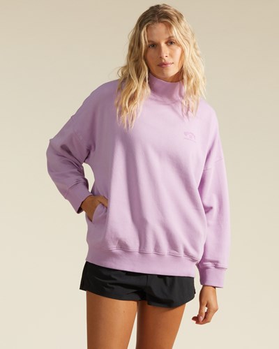 Billabong A/Div Canyon Mock Neck Sweatshirt Lavender Field | OXPKF4239