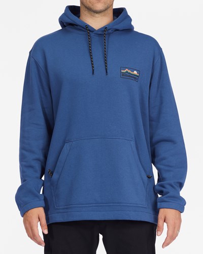 Billabong A/Div Compass Pullover Hoodie Washed Denim | GJLHI8023