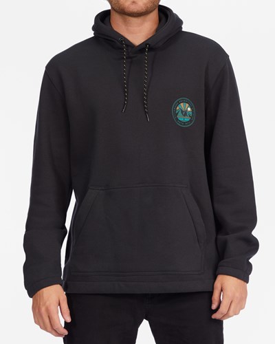 Billabong A/Div Compass Pullover Hoodie Washed Black | KVNSC0182