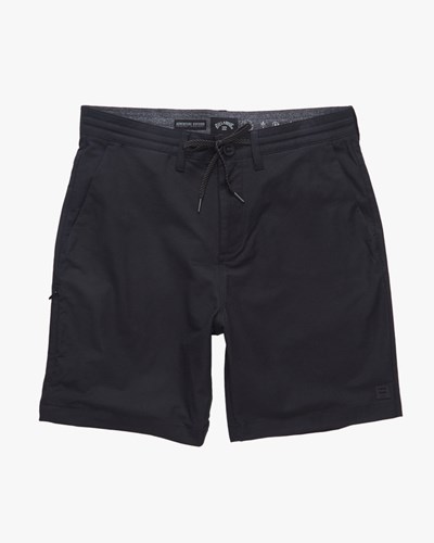 Billabong A/Div Surftrek Plus Organic Elastic Waist Shorts 19" Black | GURBA8791