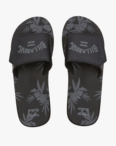 Billabong All Day Impact Print Slide Sandals Black | MQAUC4309