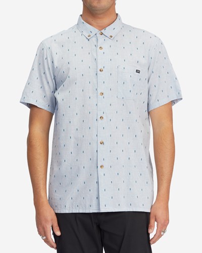 Billabong All Day Jacquard Short Sleeve Shirt Light Blue | PXEKS5481