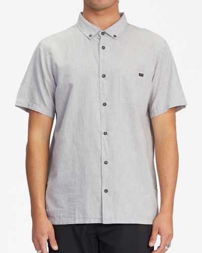 Billabong All Day Organic Short Sleeve Shirt Light Grey Heather | HDNTO7826