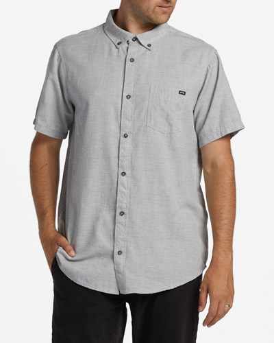 Billabong All Day Short Sleeve Shirt Light Grey | NDTQB4382