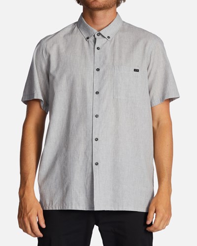 Billabong All Day Short Sleeve Shirt Light Grey Heather | UHKSR8692