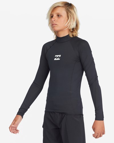 Billabong All Day Wave Performance Fit Long Sleeve Rashguard Black | JQSKZ9203