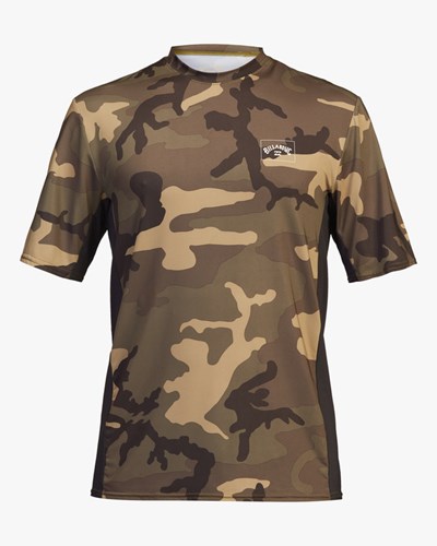 Billabong Arch Mesh Loose Fit UPF 50+ Short Sleeve Surf Tee Camo | XMJGZ5748