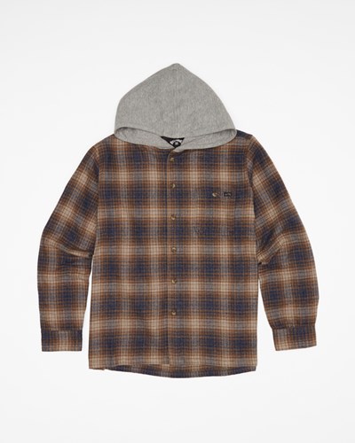 Billabong Baja Hooded Flannel Shirt Midnight | DNQKX8210