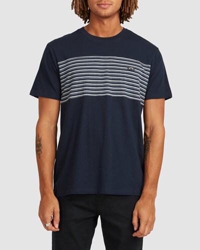 Billabong Banded Die Cut Short Sleeve T-Shirt Navy | OGMBP3189