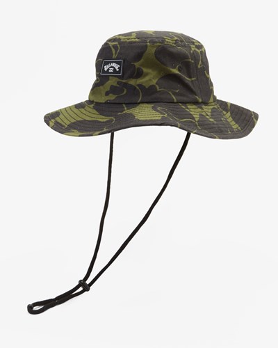 Billabong Big John Print Surf Safari Hat Green Camo | XKSDG6082