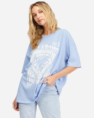 Billabong Blue Bayou Boyfriend T-Shirt Bayou Blue | IZEKS4691