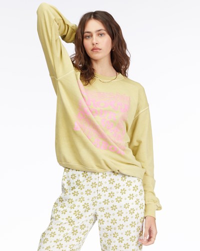 Billabong Chasing The Moon Crewneck Sweatshirt Kiwi | LCAGU4758