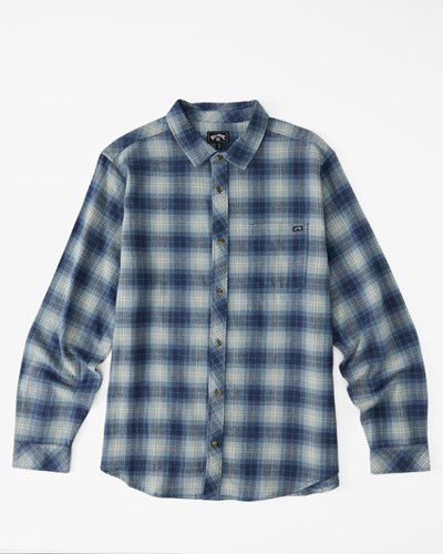 Billabong Coastline Flannel Shirt Dusty Blue | LSJMI6593