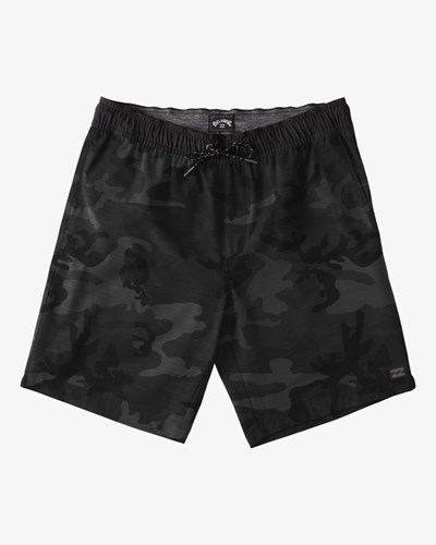 Billabong Crossfire Elastic Waist Submersible Shorts 18" Black Camo | EBOYD0583