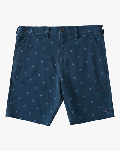 Billabong Crossfire Mid Print Submersible Shorts 19" Navy | GAIZQ3908