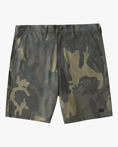 Billabong Crossfire Slub Camo Submersible Shorts 21" Green Camo | WENXP0763