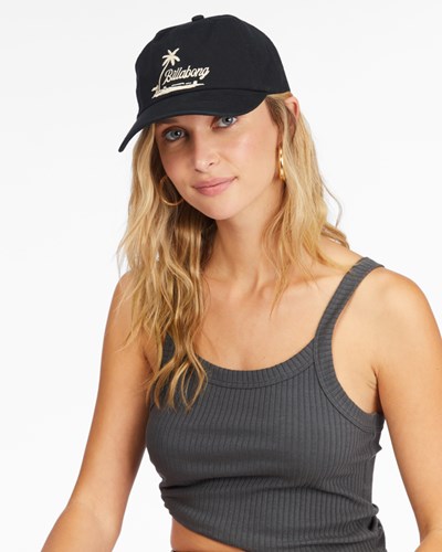 Billabong Dad Cap Strapback Hat Off Black | XQHVU2843