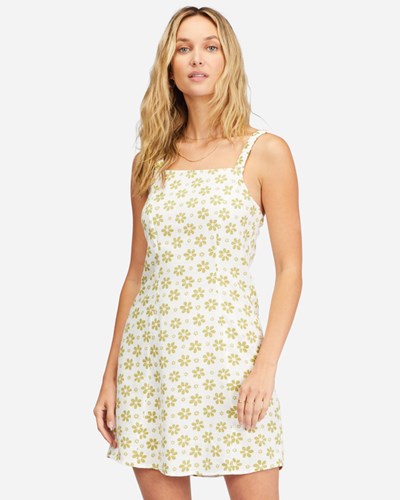 Billabong Daisy Craze Mini Dress Salt Crystal | LWMDB3620