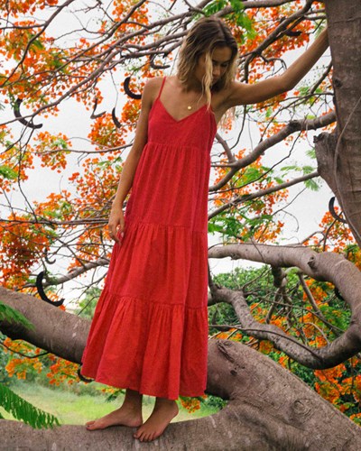 Billabong Dance Away Maxi Dress Fuego | LJRCX3109