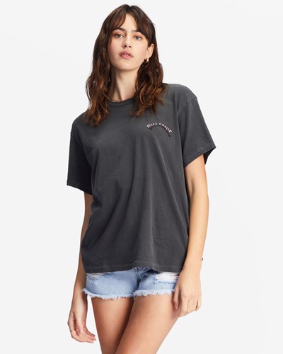 Billabong Daytripper Graphic Boyfriend T-Shirt Off Black | UZCDL4621