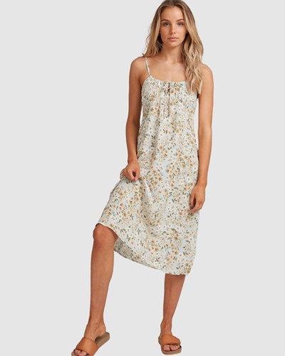 Billabong Del Mar Midi Dress Pastel Blue | EHCKB8519