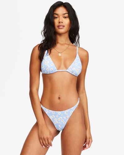 Billabong Dont Be Blue Slide Tall Triangle Bikini Top Sweet Blue | TCRUV8962