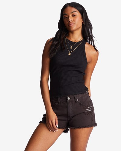 Billabong Drift Away Frayed Shorts Black | DRTPY1349