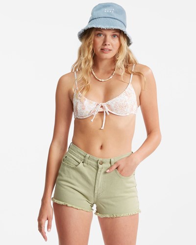 Billabong Drift Away Frayed Shorts Light Avocado | ASJED3906