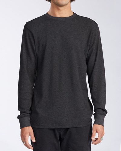 Billabong Essential Long Sleeve Thermal Black Heather | OGDJN4192