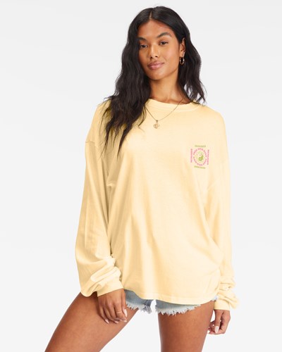 Billabong Free Your Mind Long Sleeve T-Shirt Buttermilk | GCWOH1984