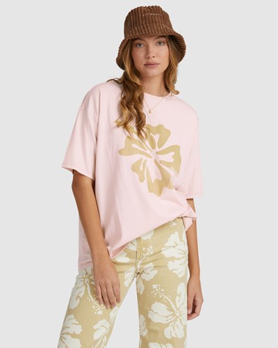 Billabong Hawaii Dreaming Boyfriend T-Shirt Pale Pink | FOMVK4278