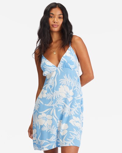 Billabong Just Add Sun Mini Slip Dress Bliss Blue | DFEBT5946