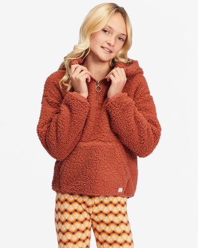 Billabong Just In Time Half-Zip Pullover Sweatshirt Sweet Chocolate | FOEWS4513