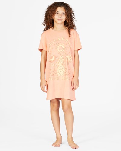 Billabong Keep It Beachy T-Shirt Dress Pretty Peach | MFKEJ9038