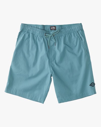 Billabong Layback Twill Elastic Waist Shorts 18" Light Marine | CJYOA3795