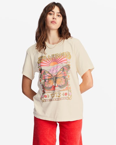 Billabong Magic Maker Graphic Boyfriend T-Shirt Antique White | ZFCTE1830