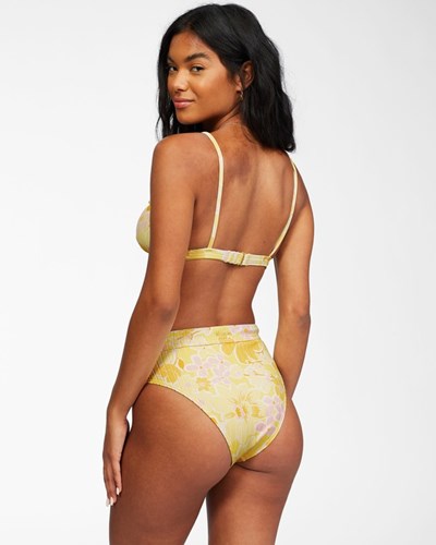 Billabong Make You Mine Rise Bikini Bottoms Yellow Fade | LRUJO3048