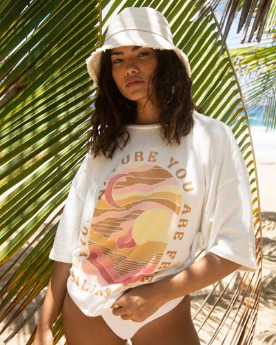 Billabong Nature Is Free Boyfriend T-Shirt Salt Crystal | GTAJX5721