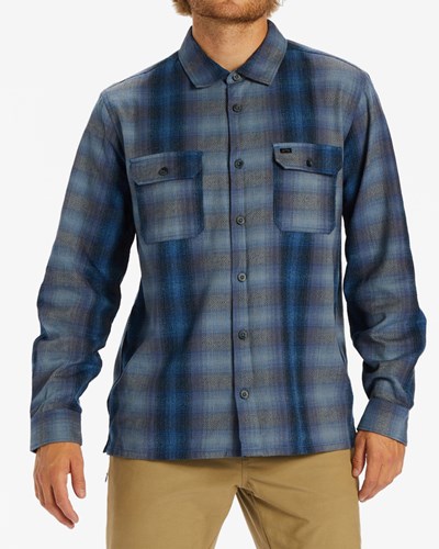 Billabong Offshore Jacquard Flannel Shirt Deep Blue | LWTXV5873