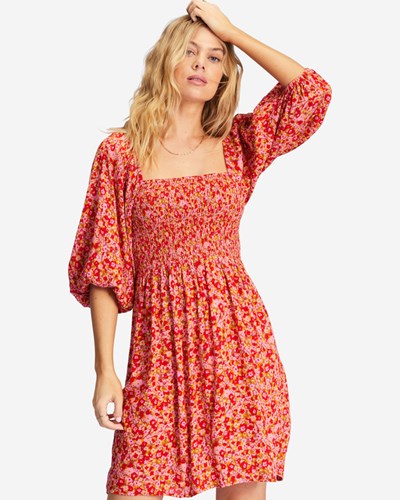 Billabong Paradise Days Mini Dress Pink Skies | QWITU5642