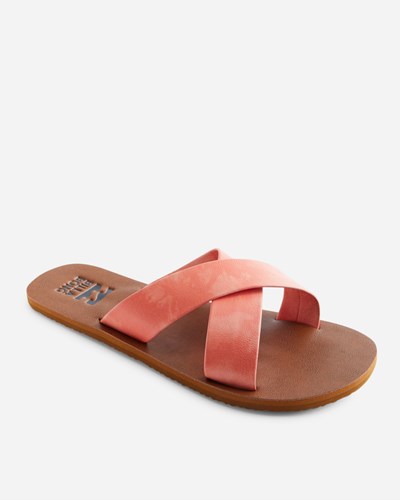 Billabong See Thru Me Single Strap Sandals Orange Crush | EMHZI0751