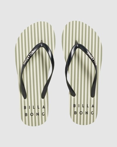 Billabong Serene Stripe Thong Sandals Sage | ULQPW8421