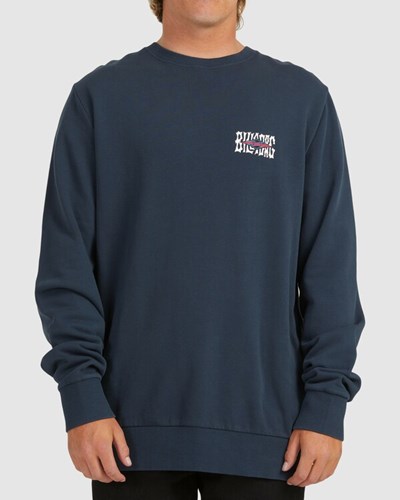 Billabong Shadow Diamond Crewneck Sweatshirt Navy | WVLJK9182