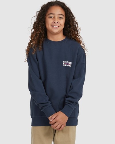 Billabong Shadow Diamond Crewneck Sweatshirt Navy | YVFKM4058